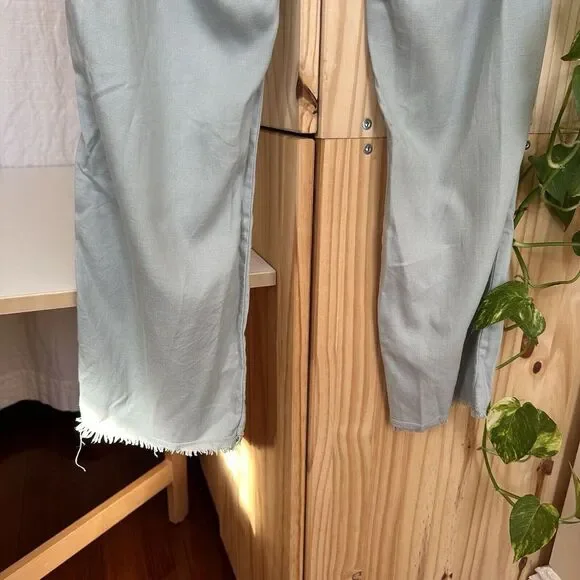Wearables XCVI Sara Ankle Pants Pull On‎ Crop Raw Hem Elastic Waist M Mint Green - Picture 8 of 16